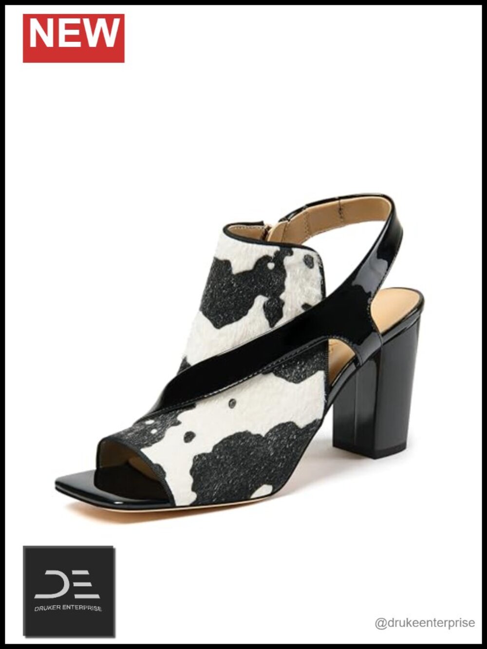 Women's Chunky Heel Pumps - 3.2" Block Heel, Square Toe Strappy Sandals with